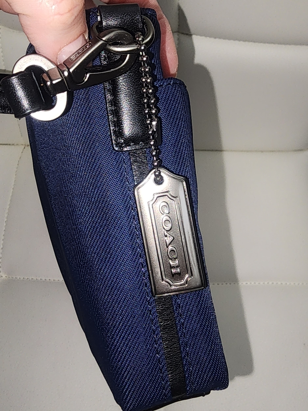 Coach Navy and Black Wristlet Pouch - Picture 3 of 12